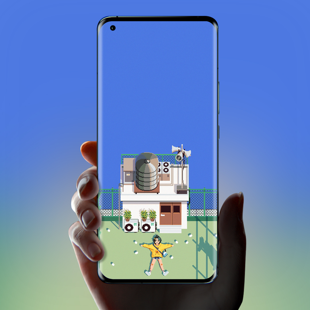 愿你自带光芒无限风光的壁纸,送你一张绿色像素风壁纸