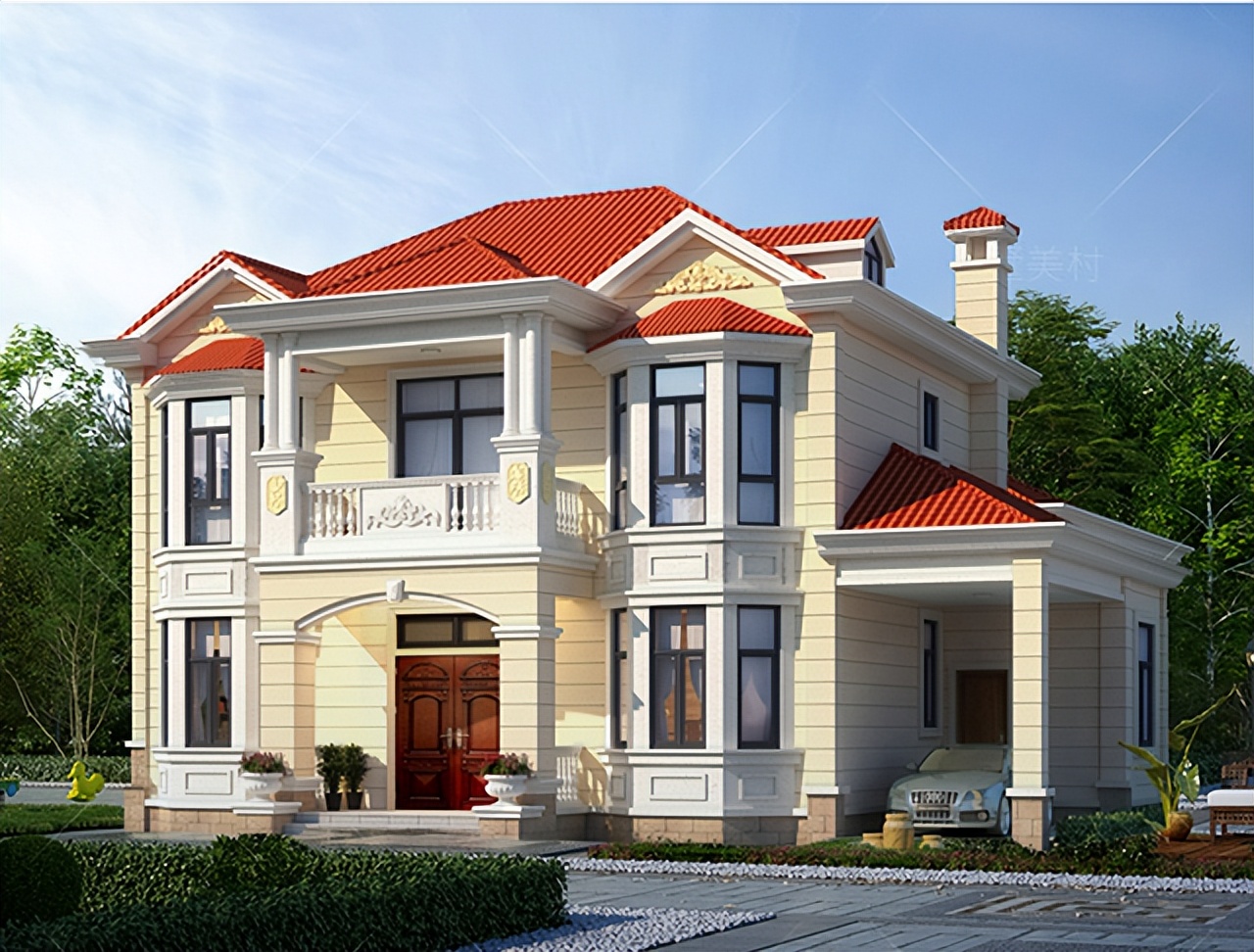 农村自建别墅带柴火灶设计,农村带堂屋柴火灶三层别墅实拍图