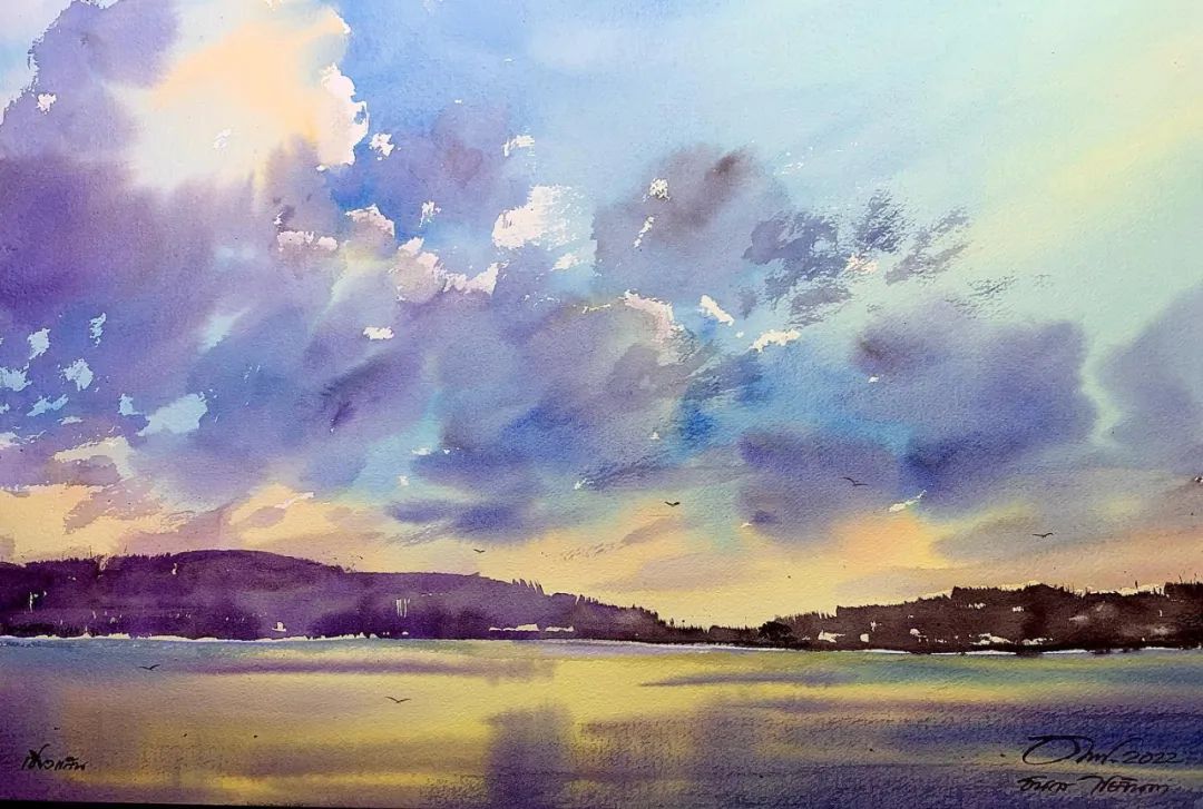 泰国水彩,泰国水彩画家绘画过程