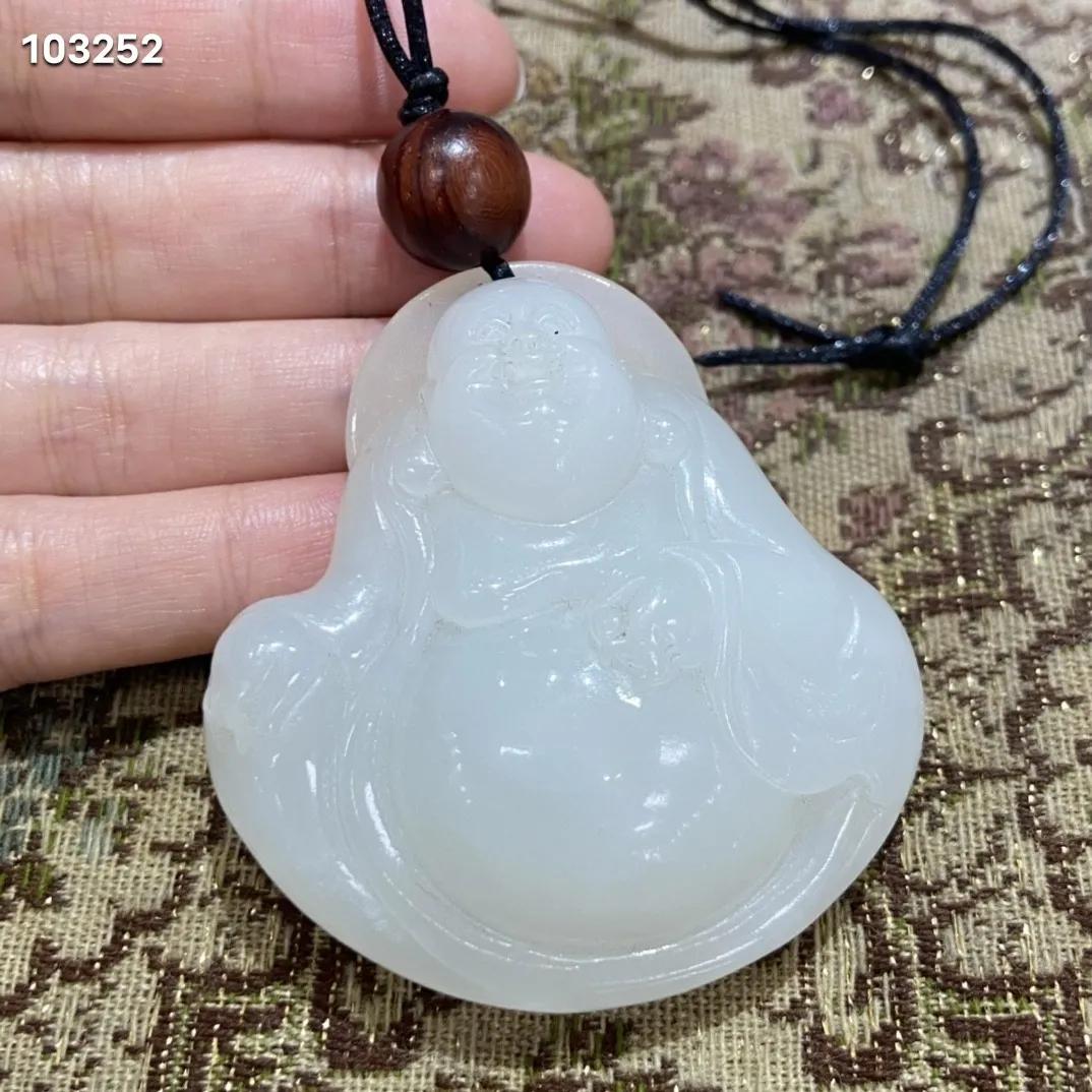 和田玉羊脂白玉雕刻弥勒笑佛挂件,和田青玉弥勒佛摆件价格