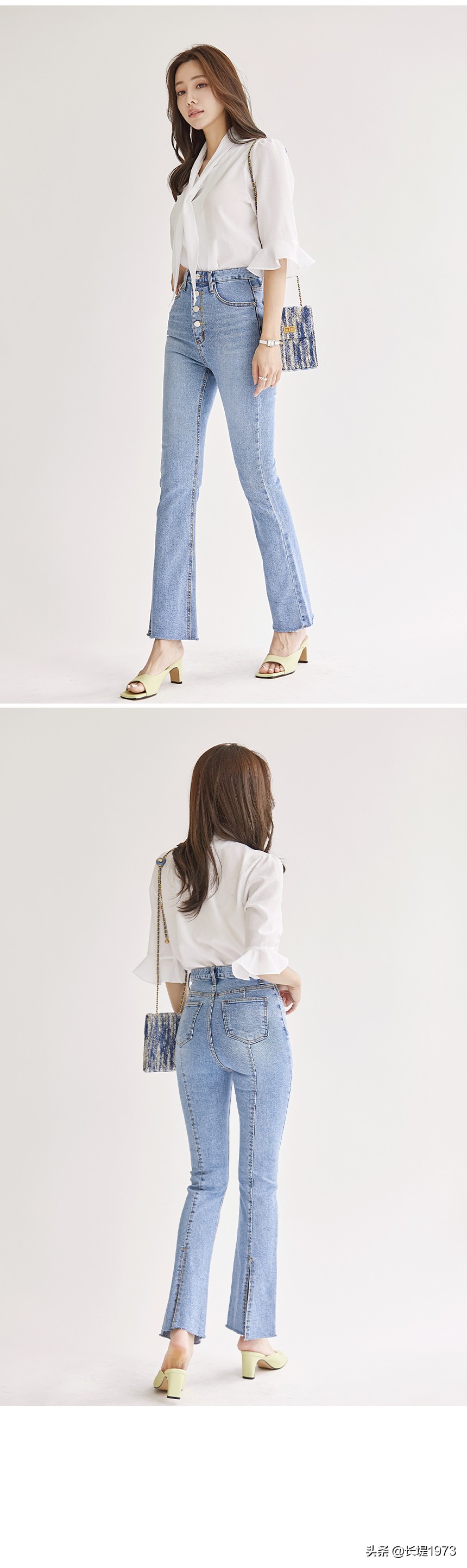 韩版t恤搭配阔腿牛仔裤,t恤别老是搭配牛仔裤
