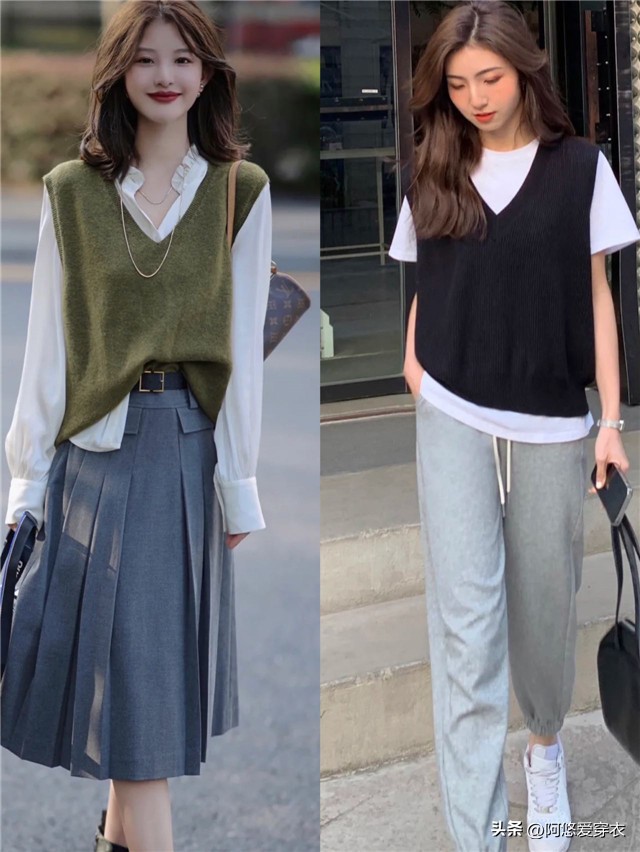 秋天马甲穿搭,马甲是秋天的必备品