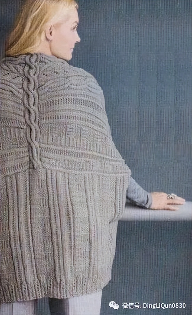 段染针织开衫图解,蝙蝠衫针织开衫图解