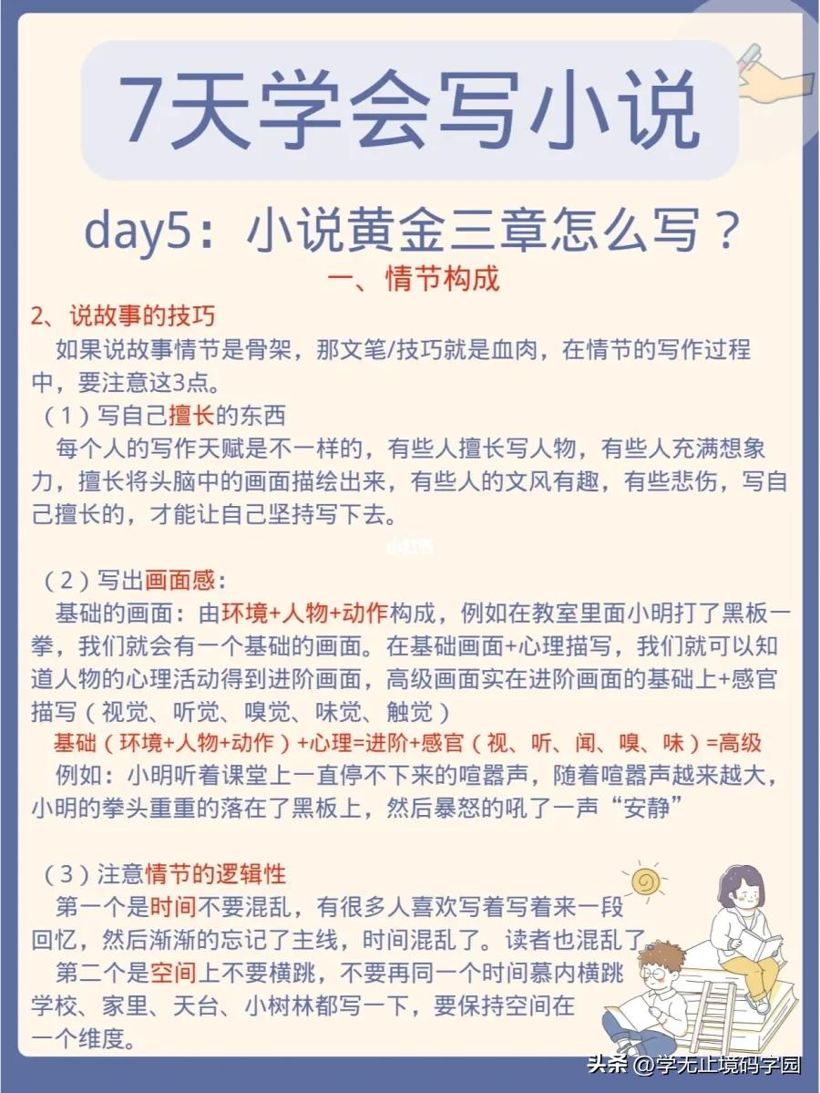 7天学会动笔写小说,90天学会写小说