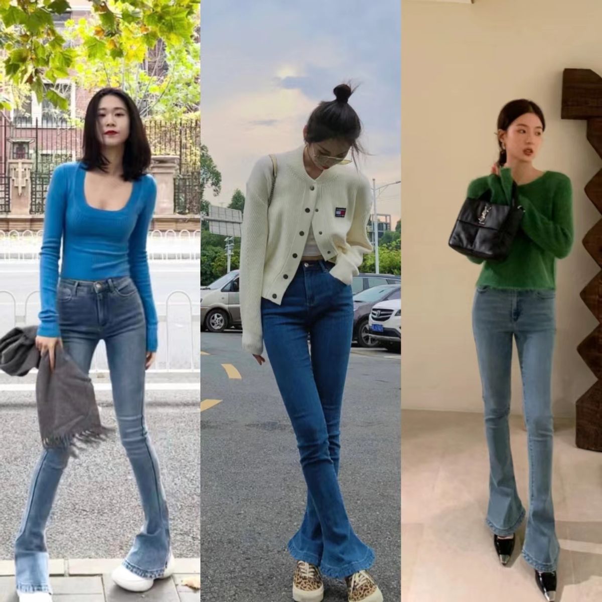 今年最火马蹄裤高个子,马蹄裤和开叉裤哪个更显瘦