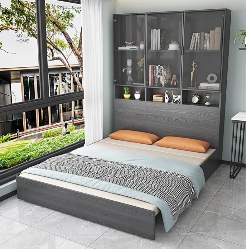 折叠床一体小卧室效果图,新式折叠床效果图