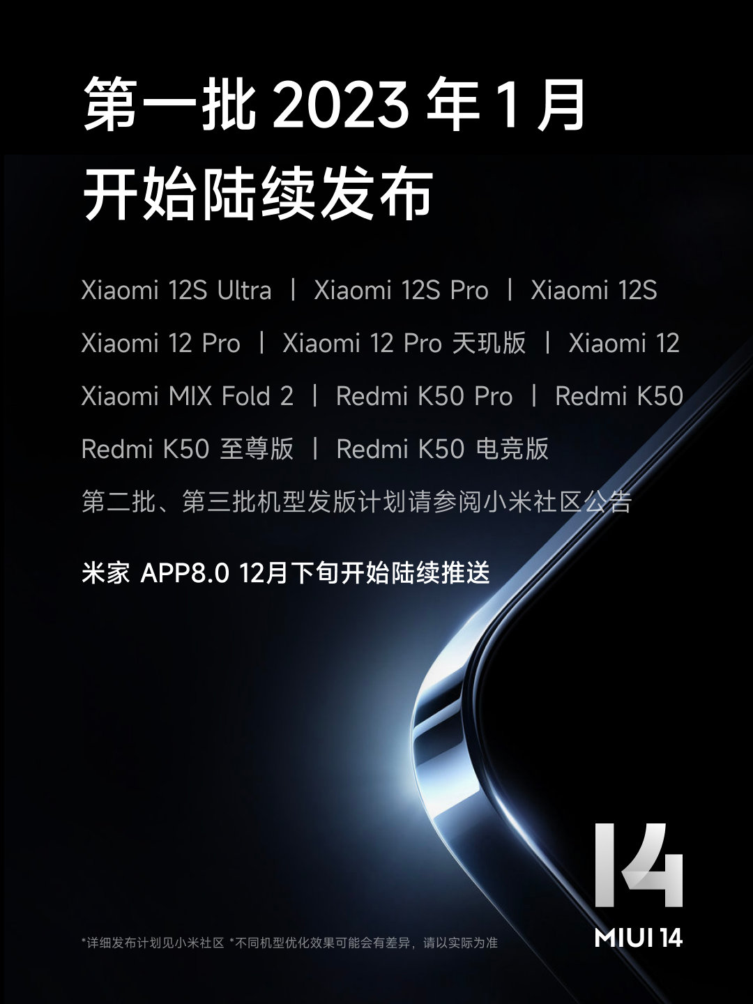 小米miui14最新升级机型,小米miui14最新升级计划