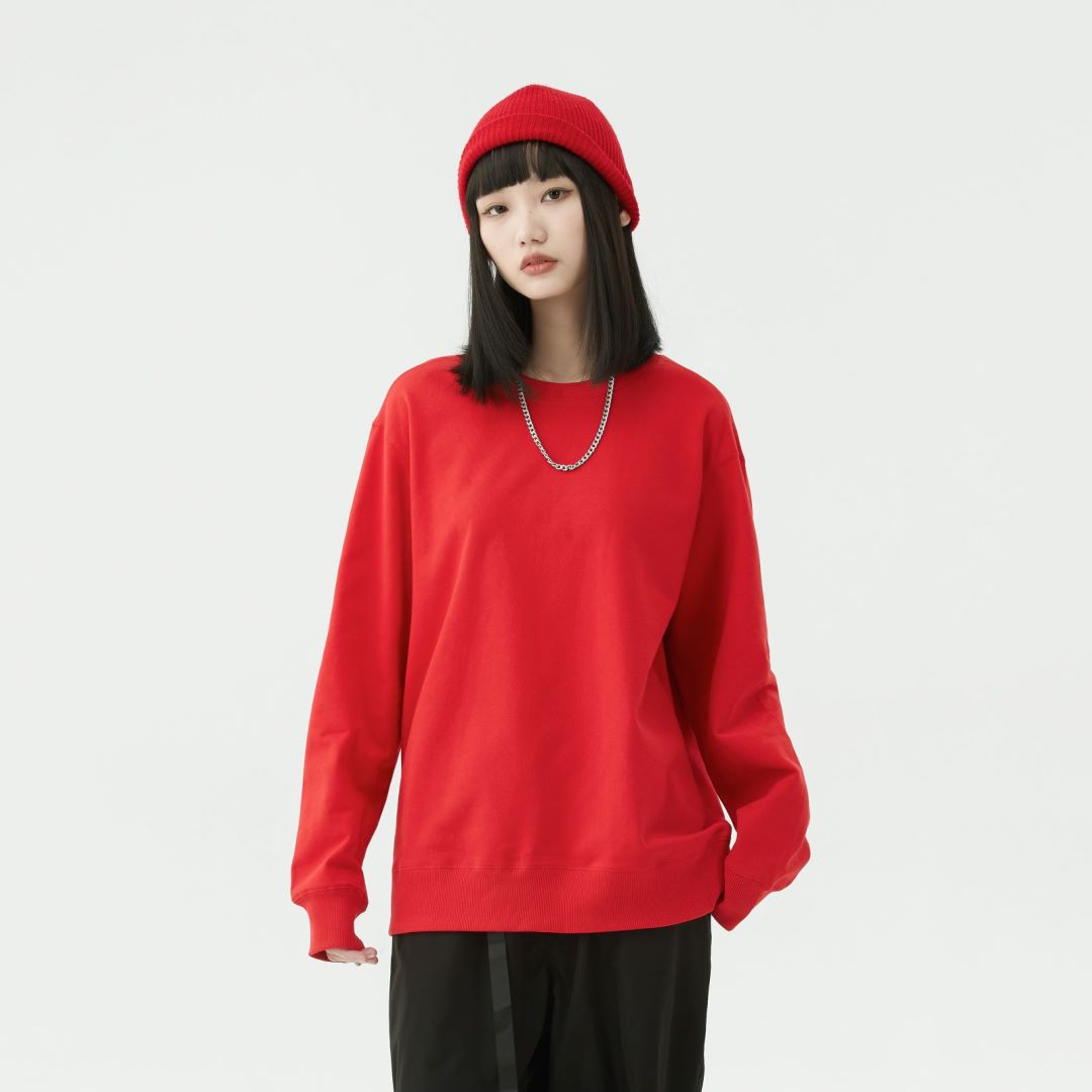 卫衣领口的刺绣图案,卫衣圆领重磅小领口