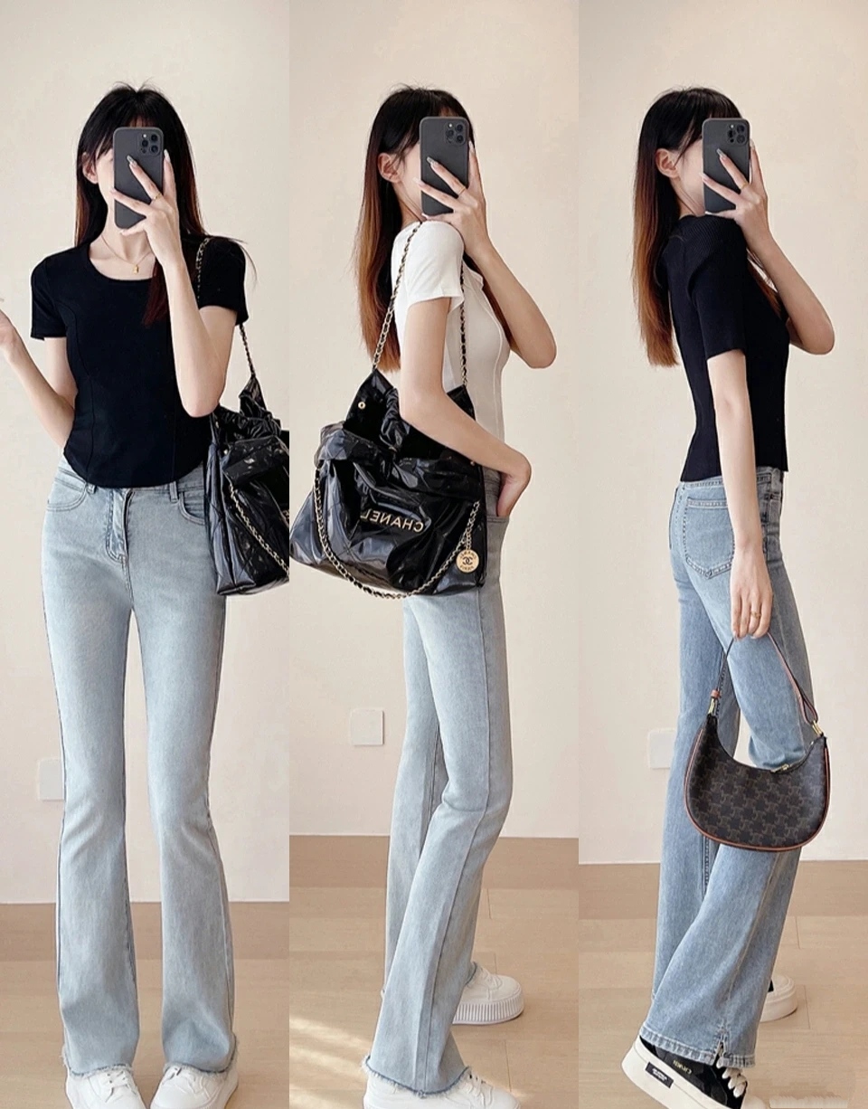 t恤配牛仔裤休闲简约,穿t恤搭配牛仔裤很时尚