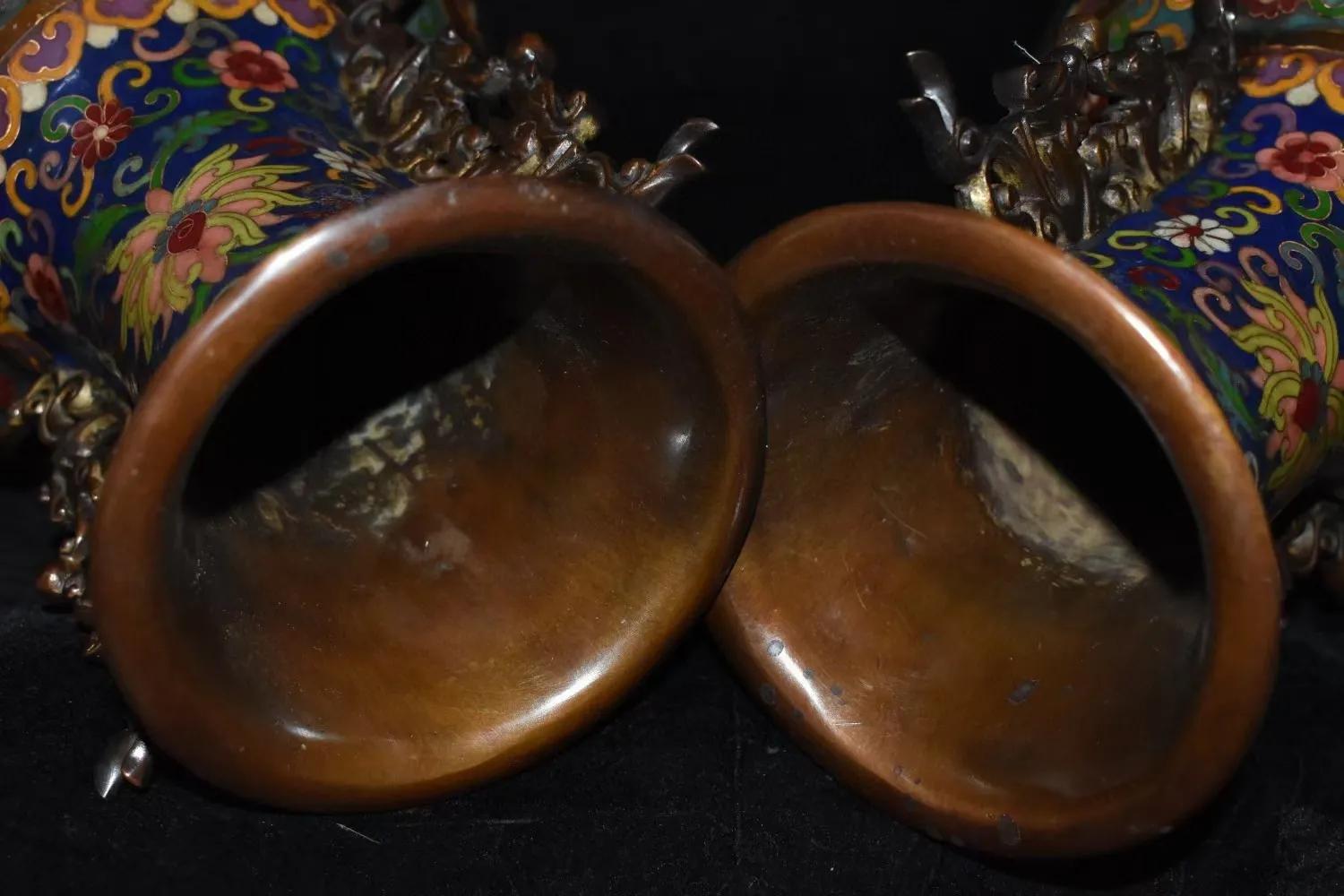 民国景泰蓝10厘米小花瓶价值,收藏景泰蓝老花瓶