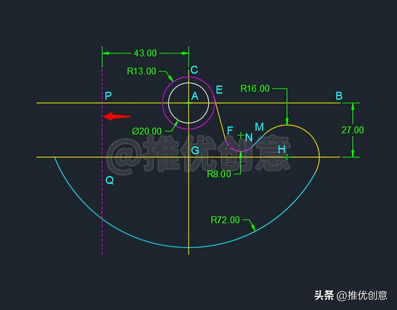 cadr22圆弧的绘制,cad2007怎么画r10的圆弧