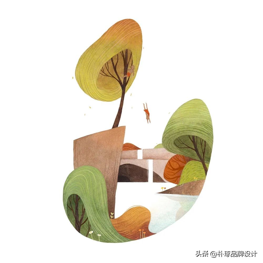 有深度意境的插画,如此清新淡雅的插画太有美感了