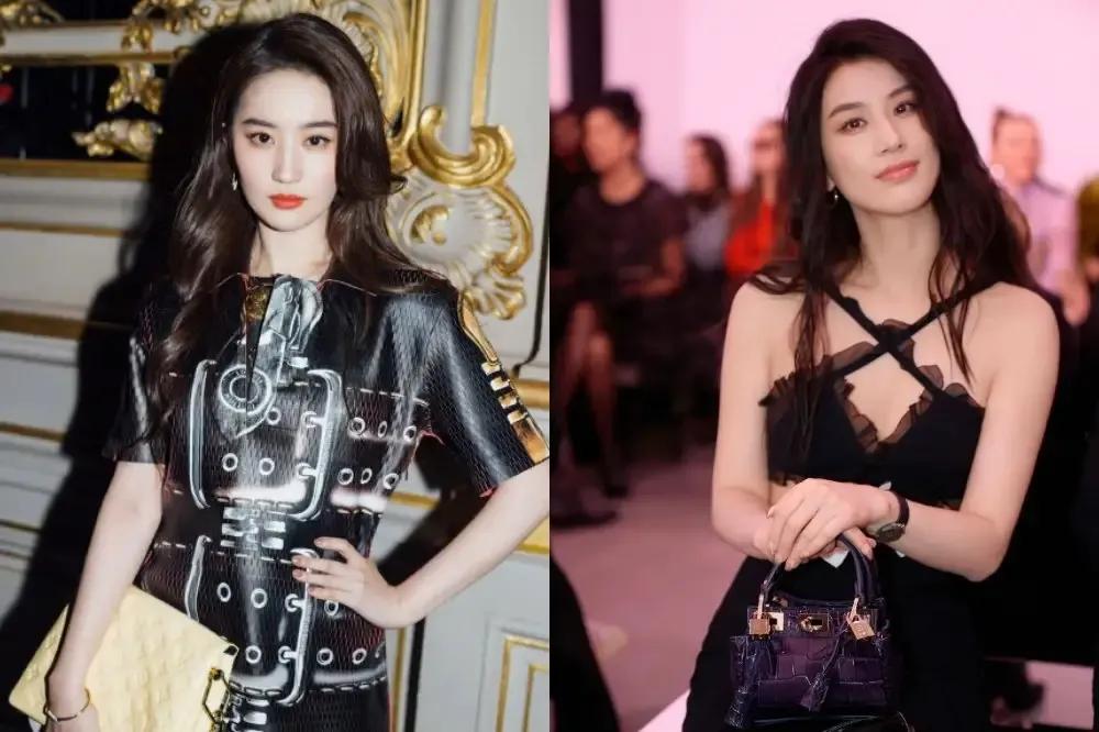 刘亦菲巴黎时装周造型,刘亦菲礼服红配绿时尚芭莎