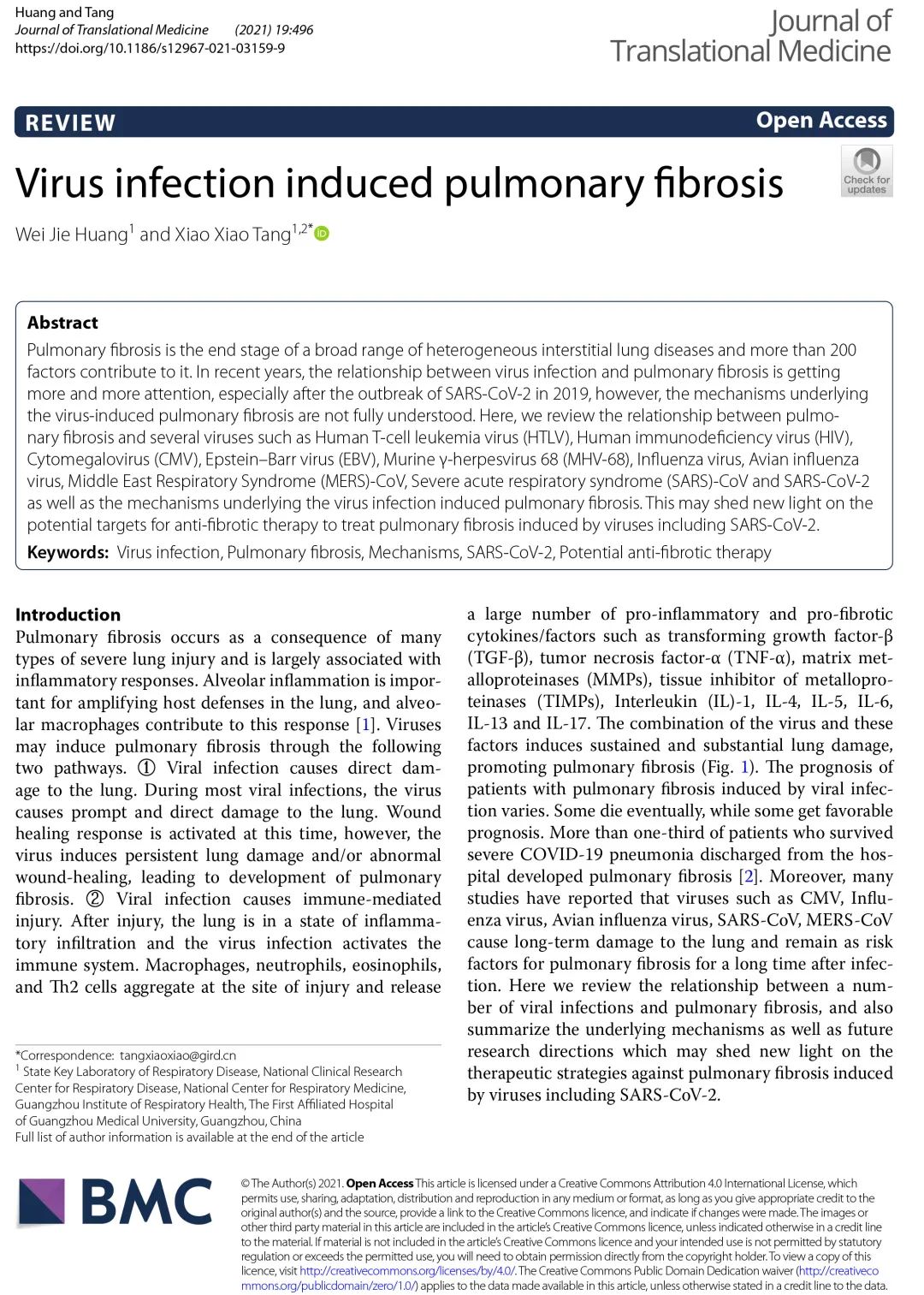 肺病毒感染,病毒感染的肺纤维化能治愈么
