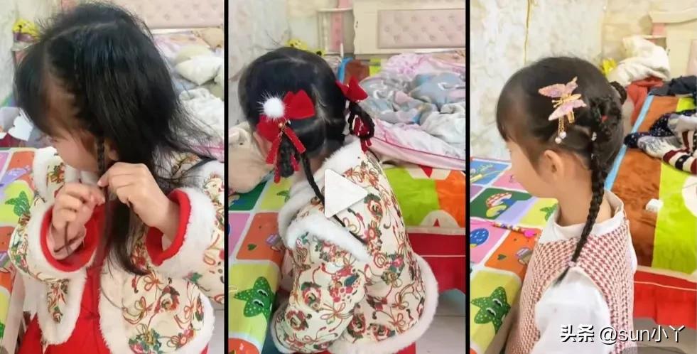 十岁小女孩扎马尾方法简单又漂亮,女儿扎高马尾编发