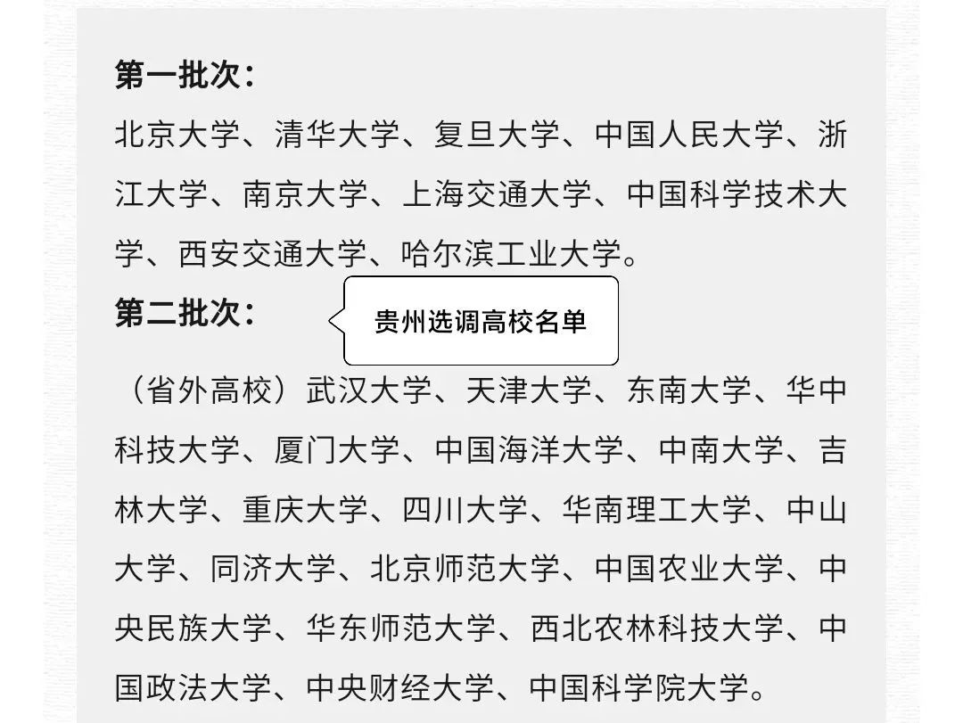 2023贵州选调，11所985大学被拒绝，或许是学校医学实力不行？