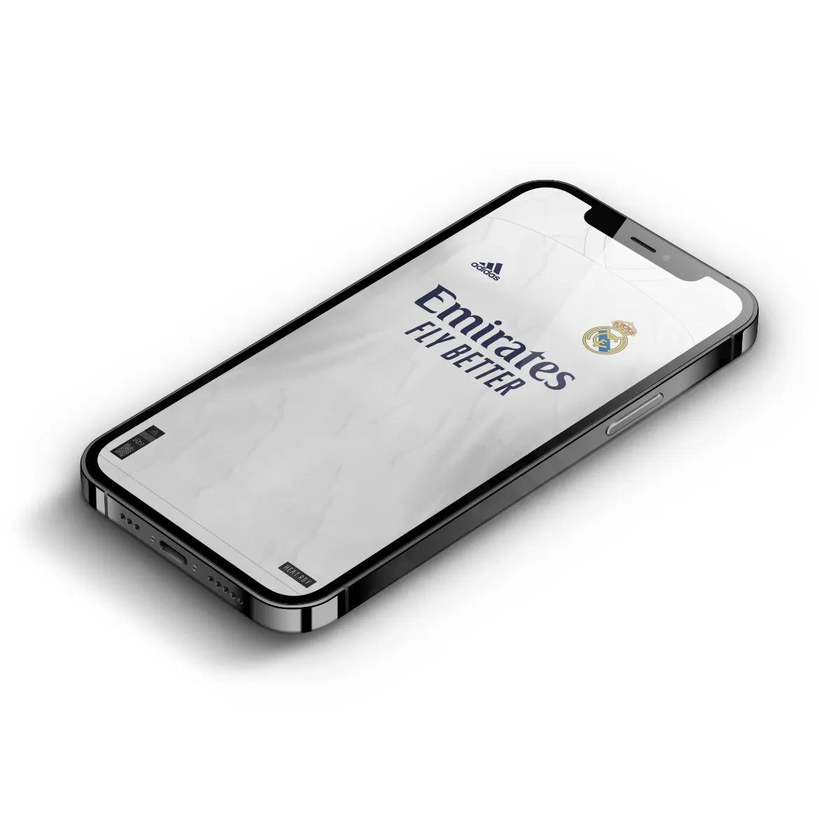 手机壁纸有关足球,皇马球衣队徽壁纸