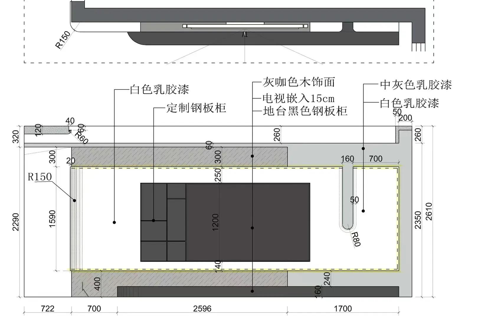 美式电视背景墙石膏线造型尺寸,岩板电视背景墙一般设计尺寸比例