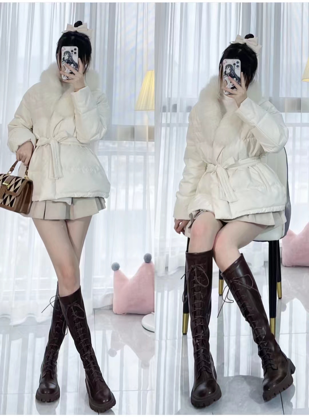 这45套棕色长筒靴穿搭太高级了，显高显瘦显腿长