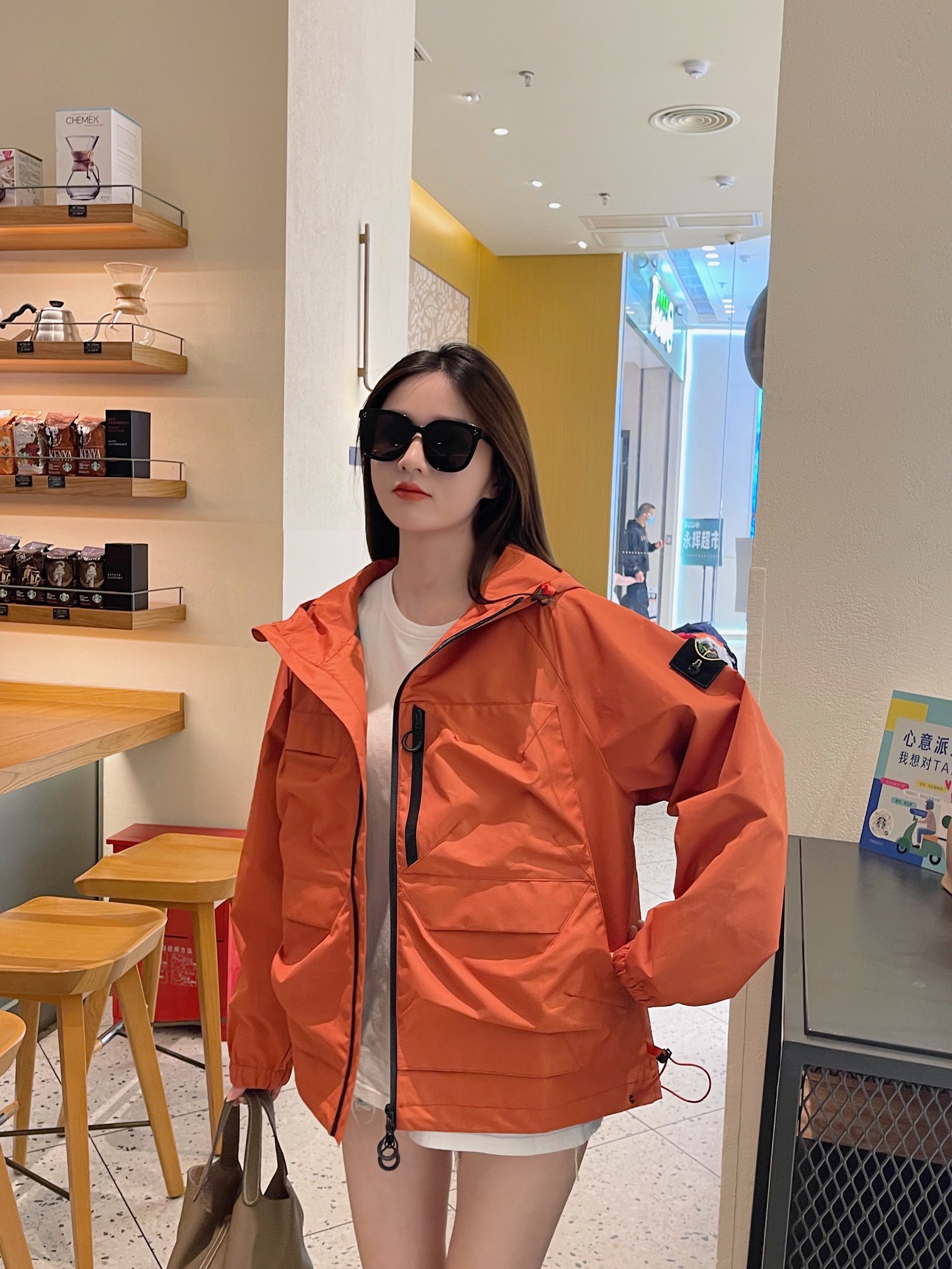 潮牌stone石头岛斜拉链冲锋衣外套,石头岛冲锋衣斜拉链款官网价格