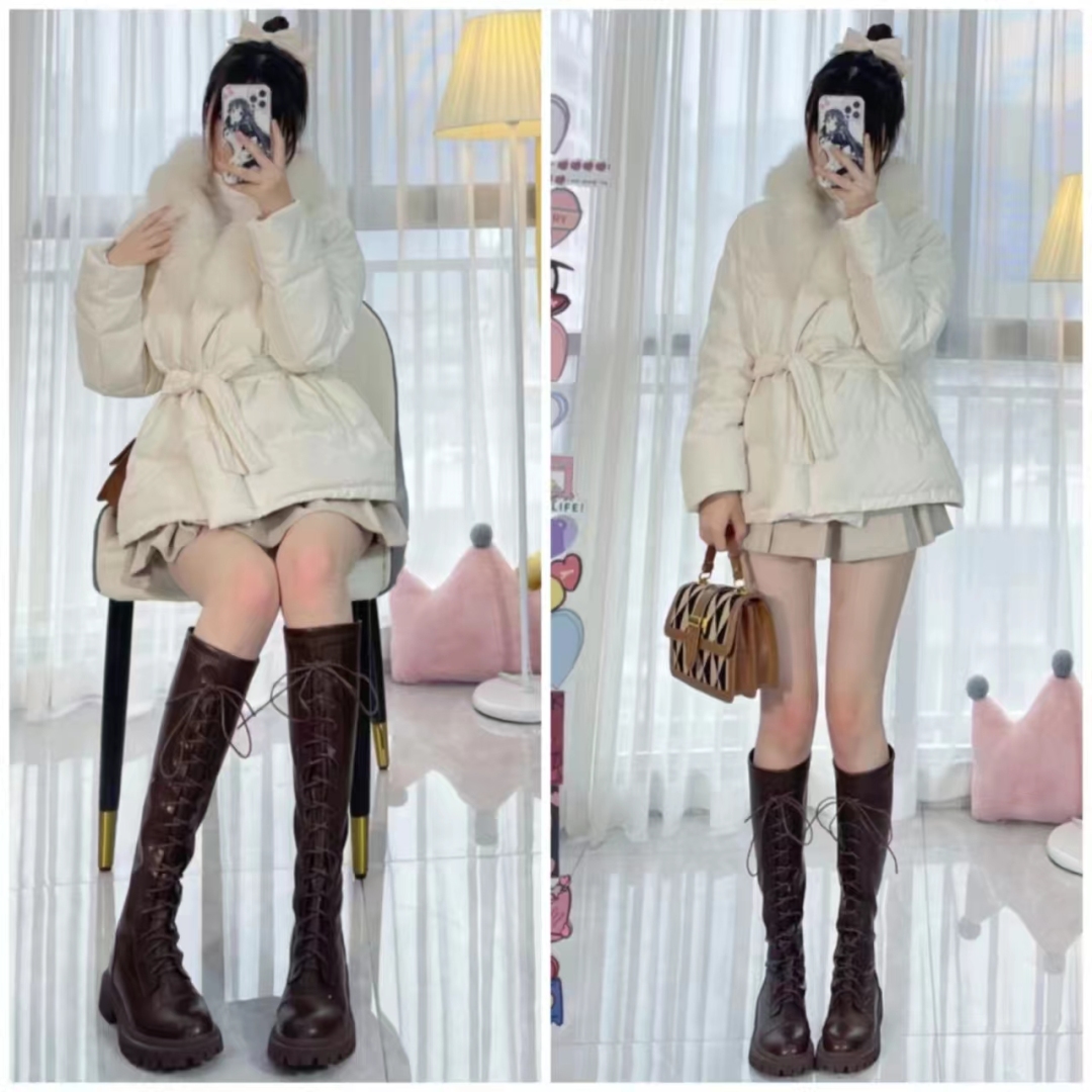 流行的靴子搭配什么衣服图片,中长靴子穿衣搭配图片2020秋冬