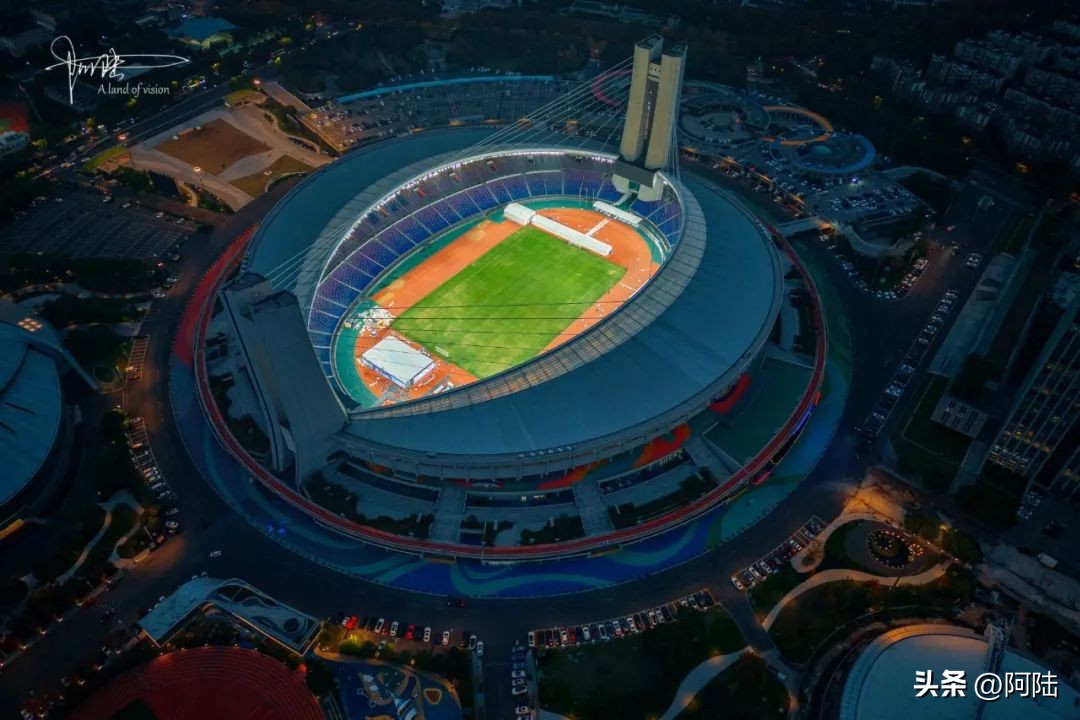 杭州黄龙体育中心航拍,杭州黄龙马拉松