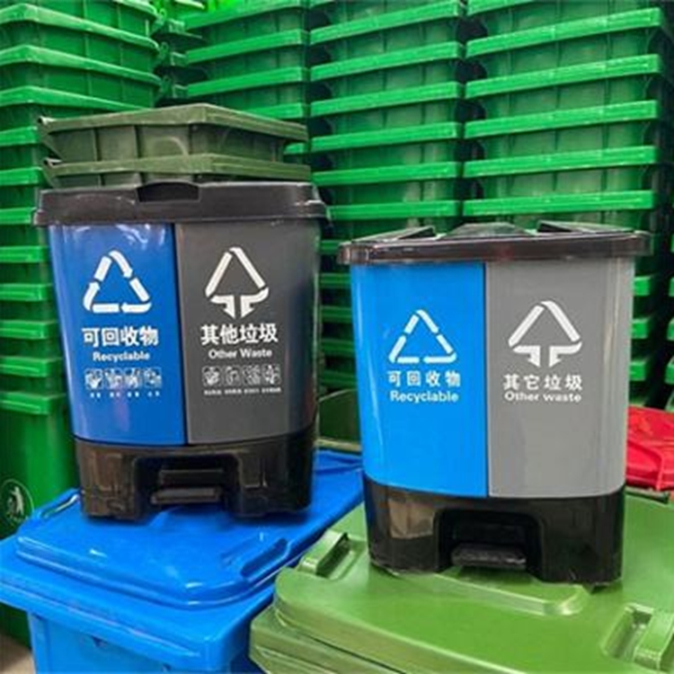 城市垃圾分类专用垃圾桶金属桶,社区垃圾分类回收箱