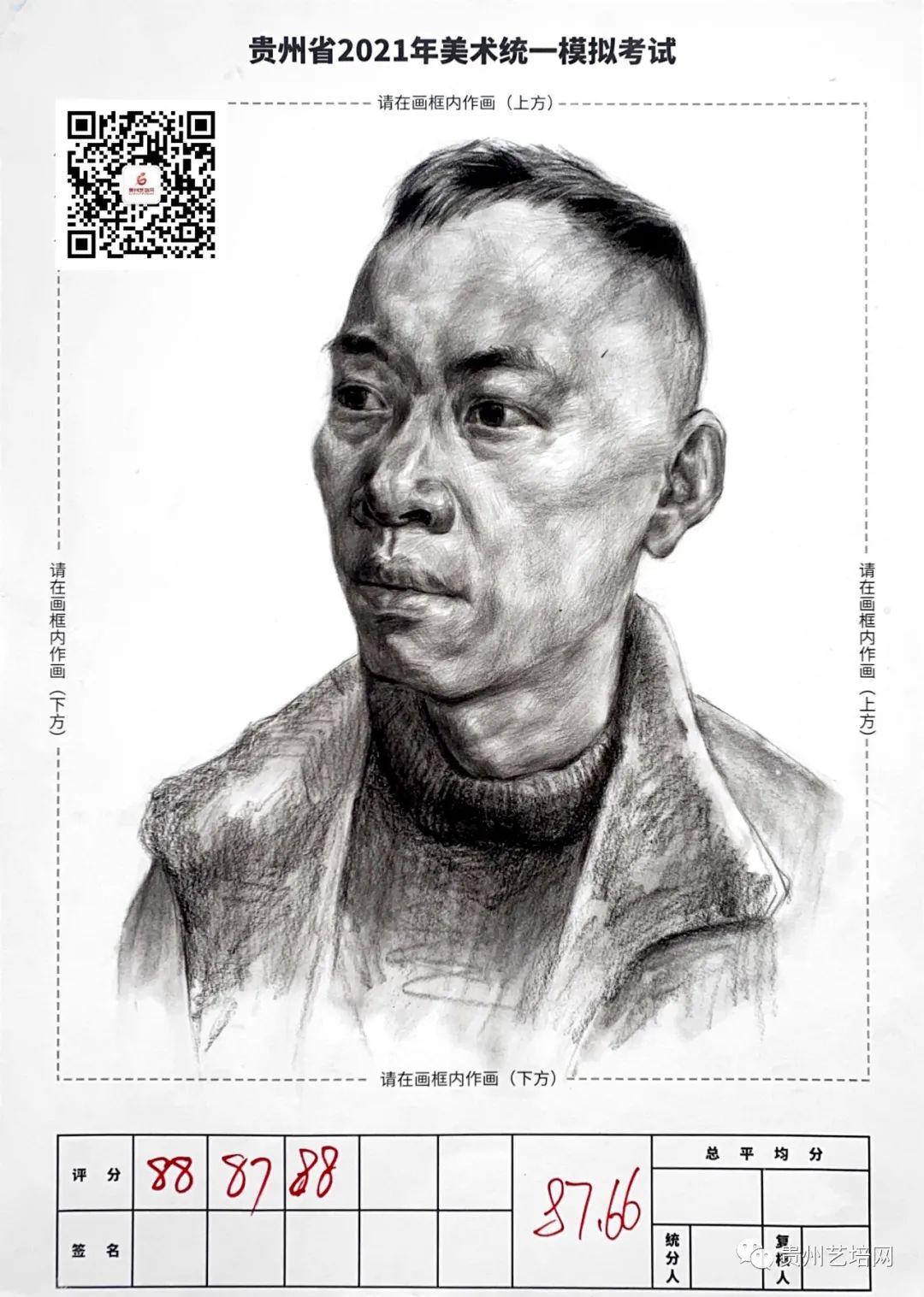 万人联考一模2024素描高分,一模静物素描高分卷