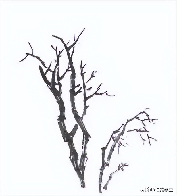 冬日雪景画法,冬季雪景松树的画法