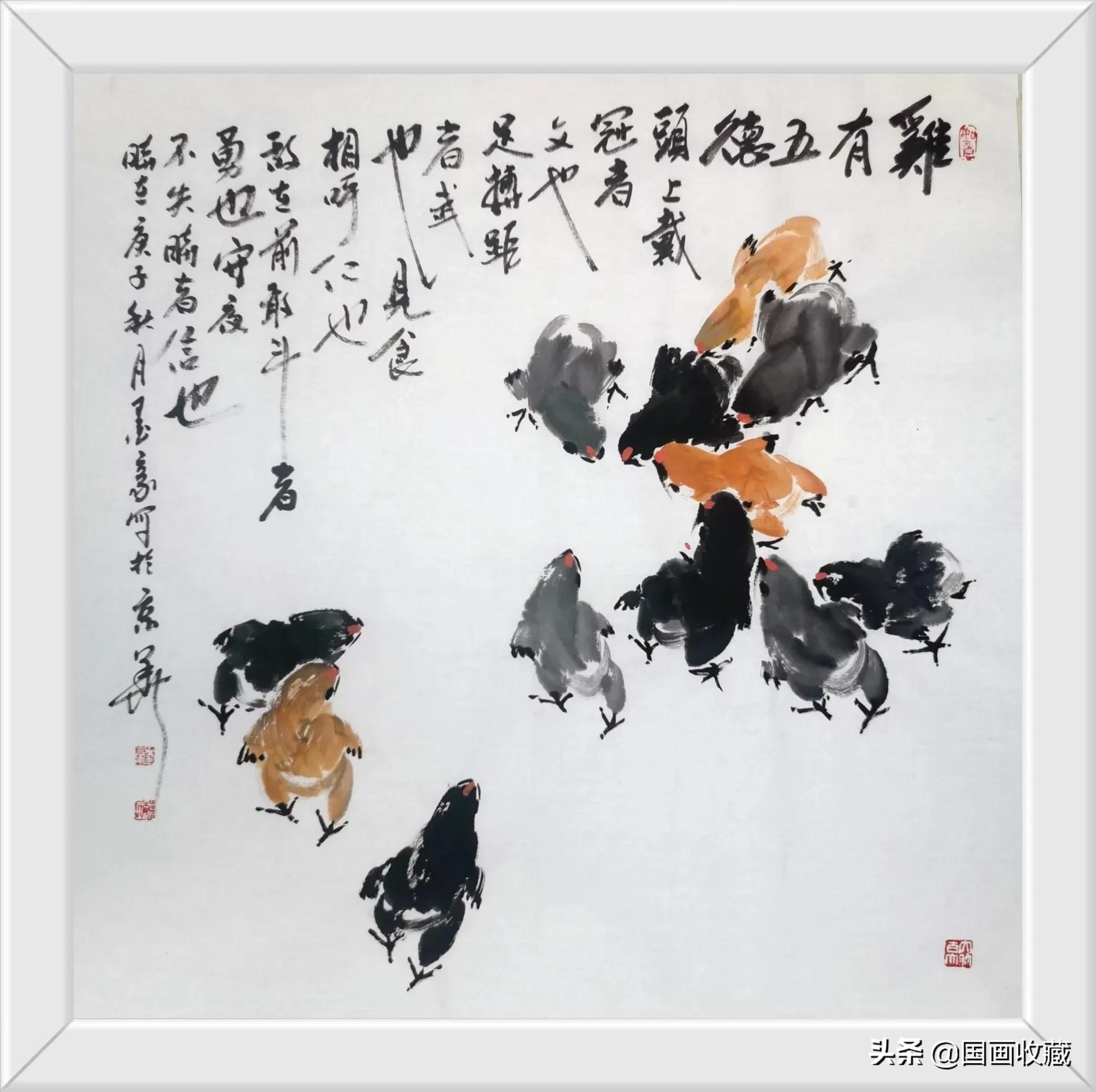 墨豪画鸡高清大图,墨豪画鸡创意作品