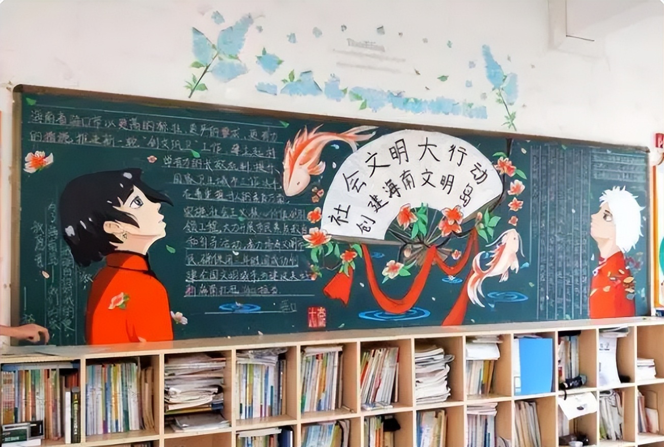 美术班的黑板报有多漂亮,黑板报原神粉笔画惊艳全班