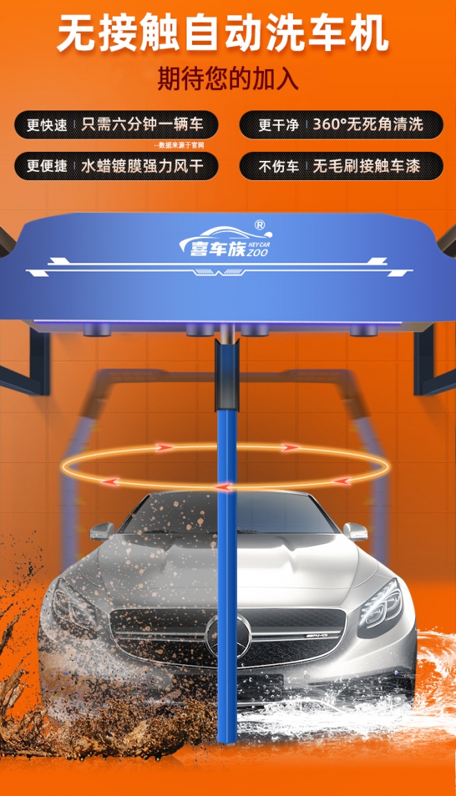 全自动无人洗车设备价格,免接触全自动洗车机多少钱一台