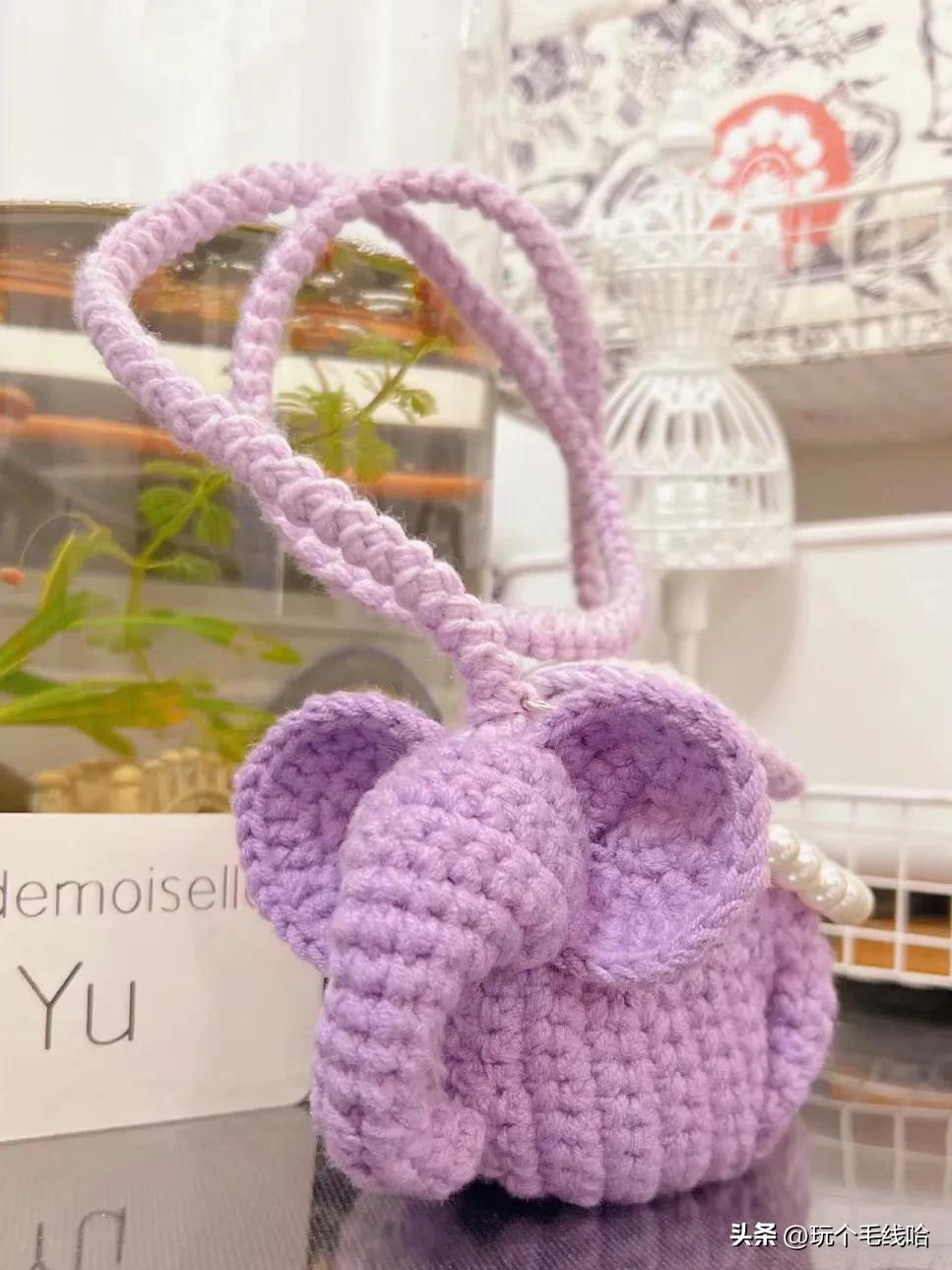 吉祥之物大象包包、玩偶钩针图解