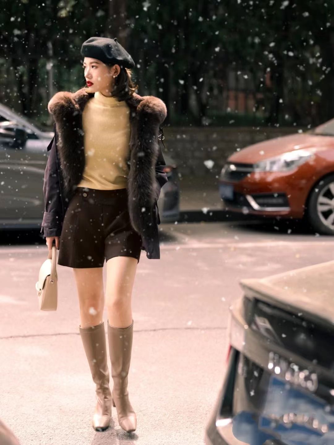 适合上身胖穿的棉服面包服,冬天别穿老气的棉服