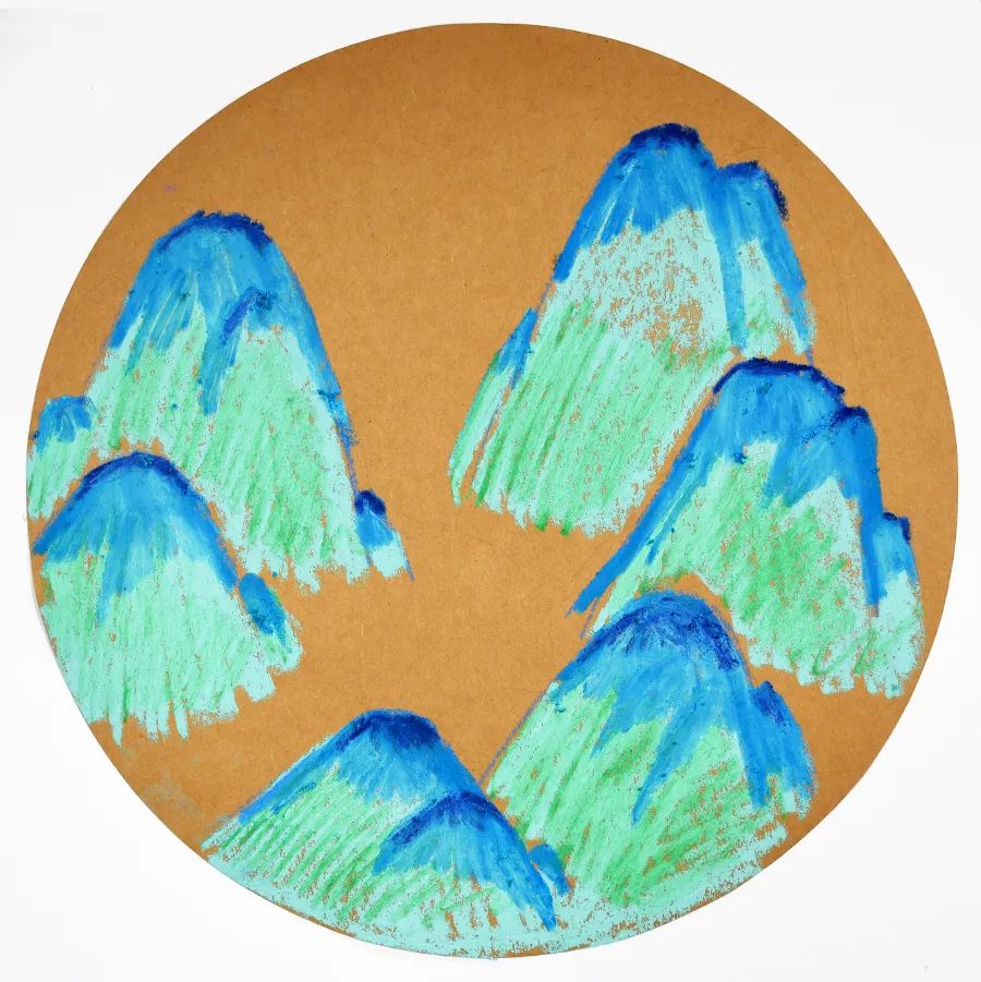 用油画棒模仿千里江山图,青绿山水千里江山图油画棒