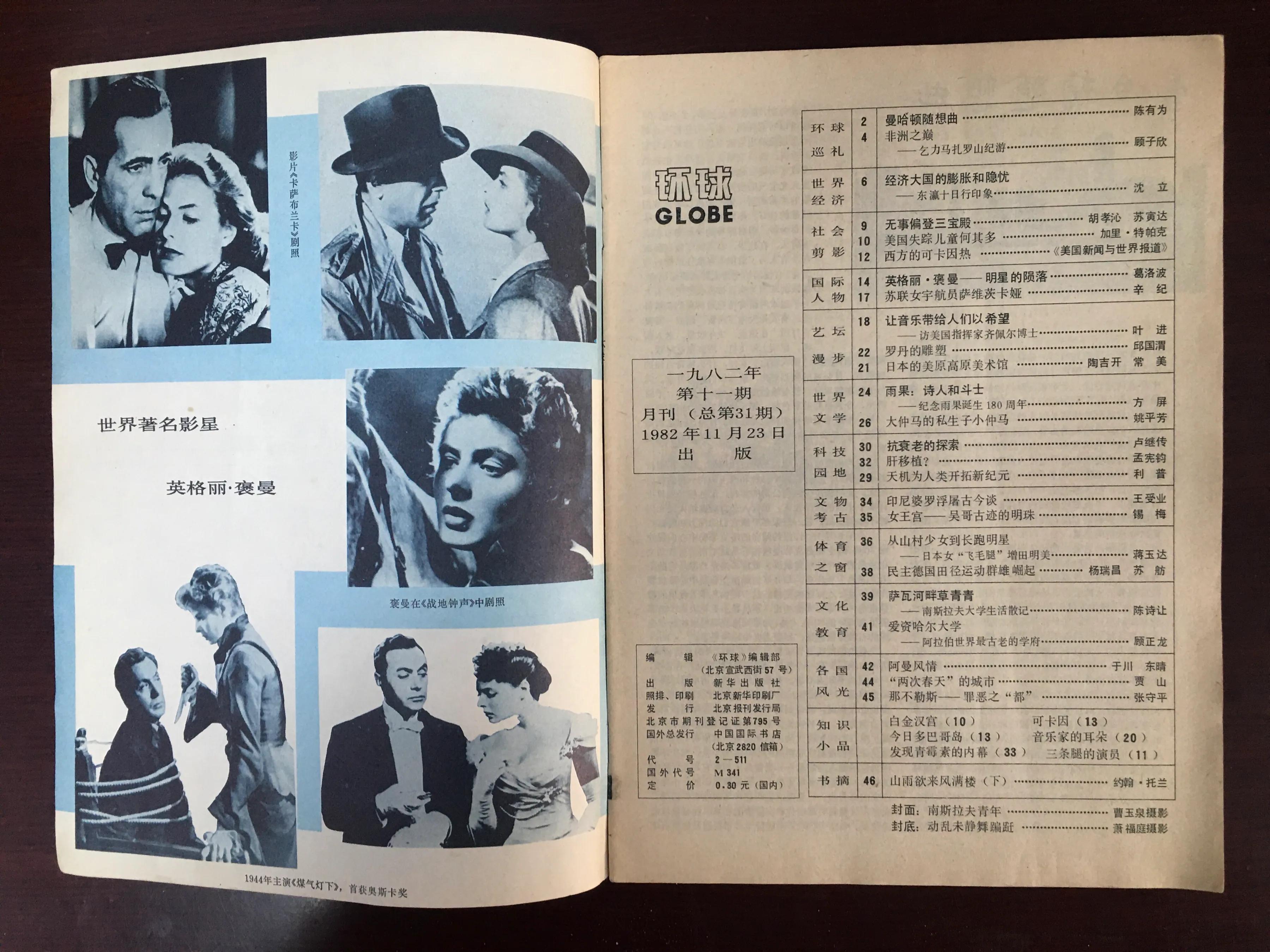 1976年环球足球杂志,1982年环球杂志