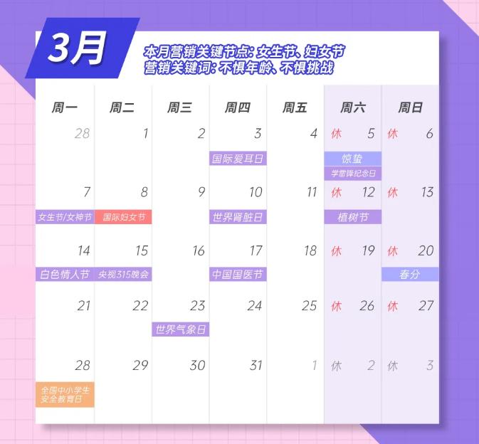 2022年全年热点营销日历,2022年1月营销日历