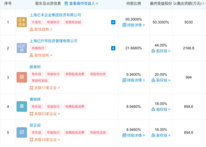 上亿集团再成“被执行人”,官网停更四年,纠纷仍在继续