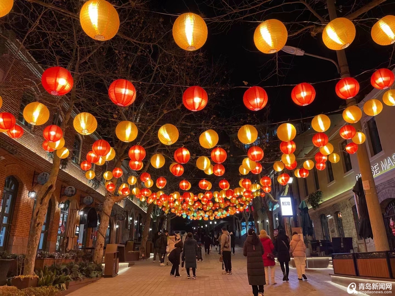 青岛市南花灯,年味十足青岛花灯璀璨贺新春
