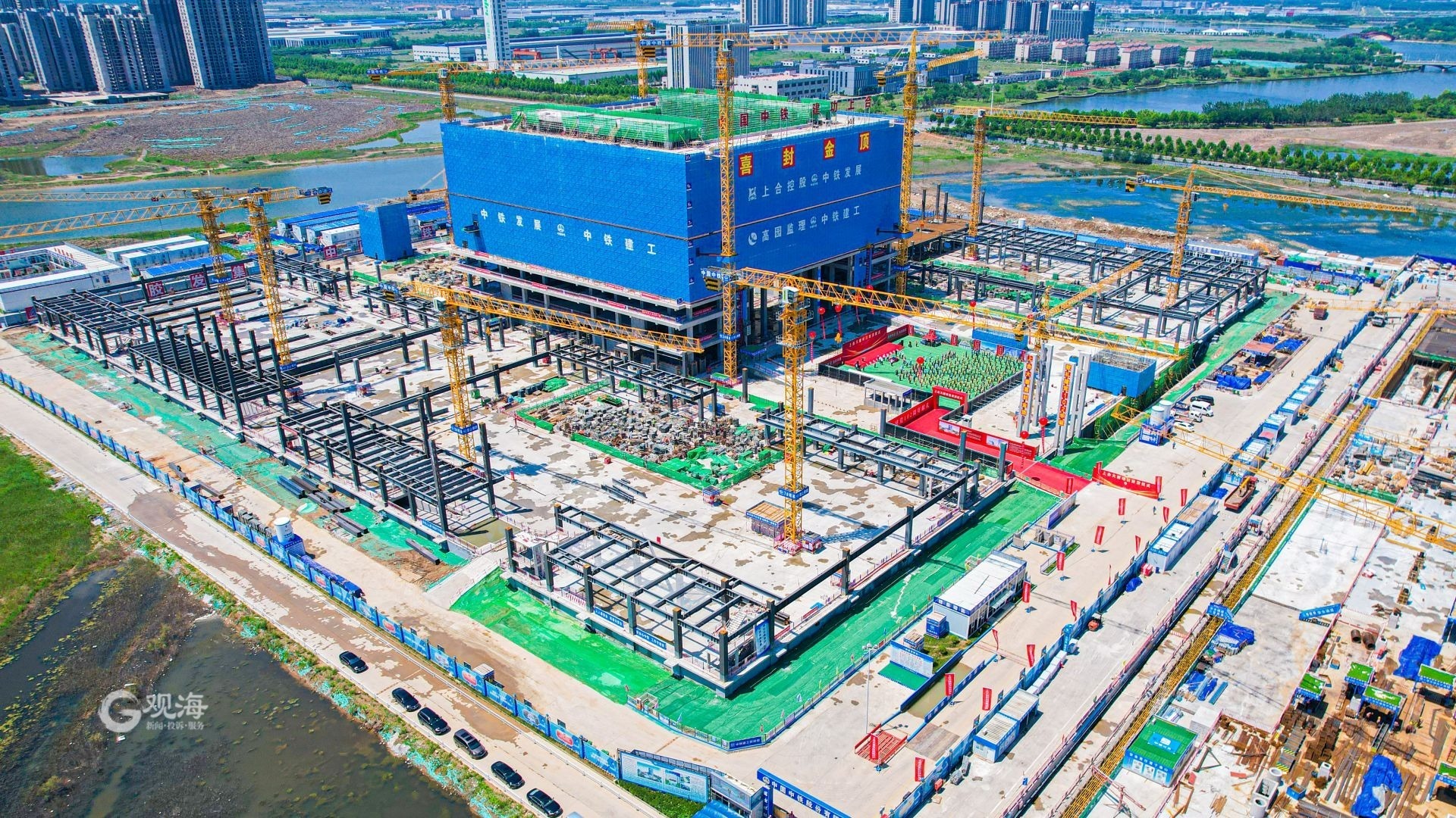 青岛上合如意湖畔,上合如意湖改造进度